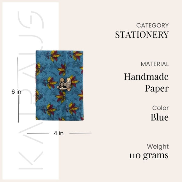 Stunning Handmade Diary with Lock (6x4inch)