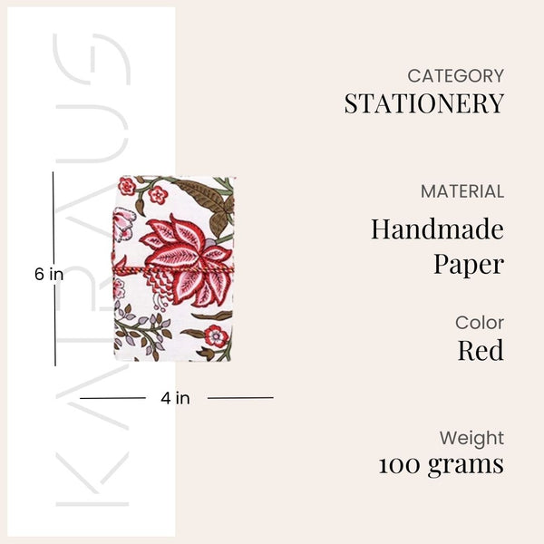 Stylish Floral Covered Diary (6x4inch)
