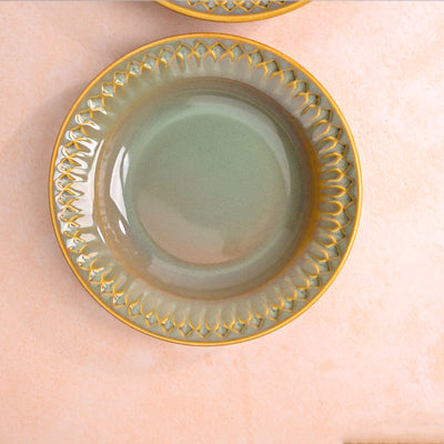 Chic Embossed Ceramic Pasta Plates Set (7.5 inch)