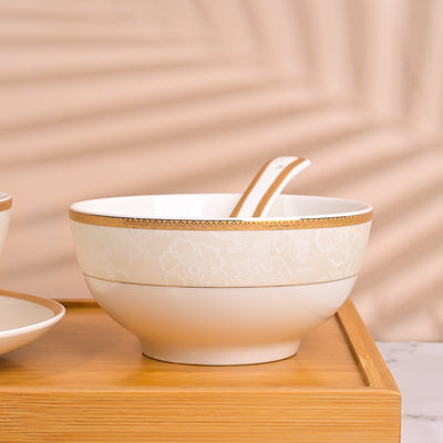 Luxurious Gold-Rimmed Soup Bowl Sets