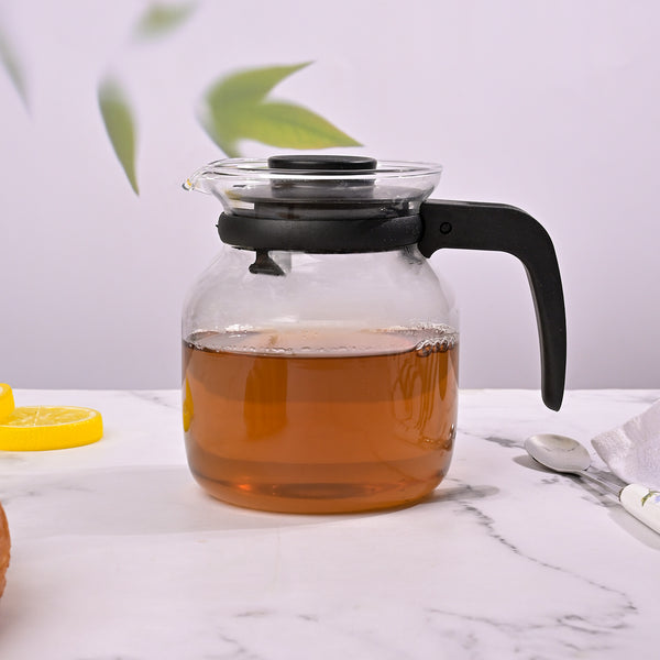 Glass Tea Pot with Black Handle