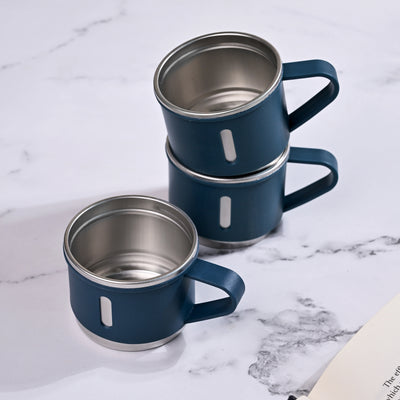 Premium Blue Stainless Steel Thermos Flask Set