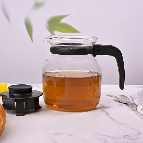 Glass Tea Pot with Black Handle