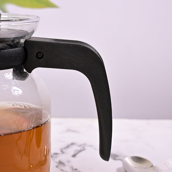 Glass Tea Pot with Black Handle