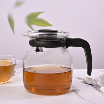 Glass Tea Pot with Black Handle