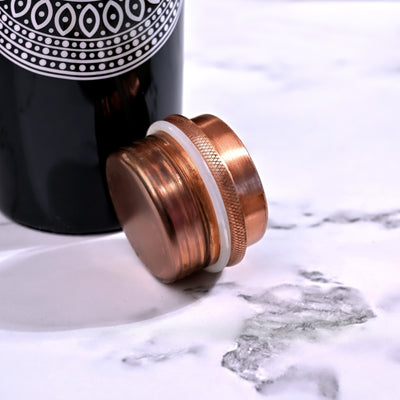 Mandala Printed Copper Bottle With Glass Set