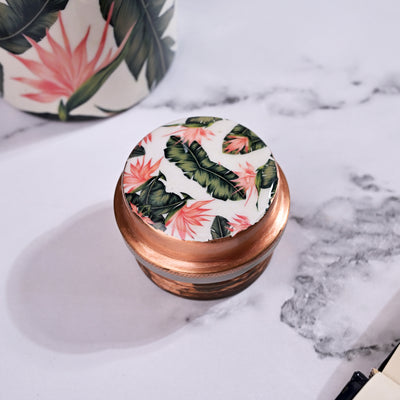 Tropical Printed Copper Bottle With Glass Set