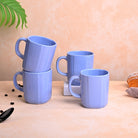 Ocean Blue Ceramic Coffee Mug Set of 4