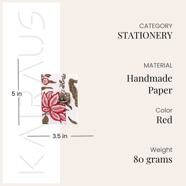 Charming Floral Diary with Lock (5x3.5inch)