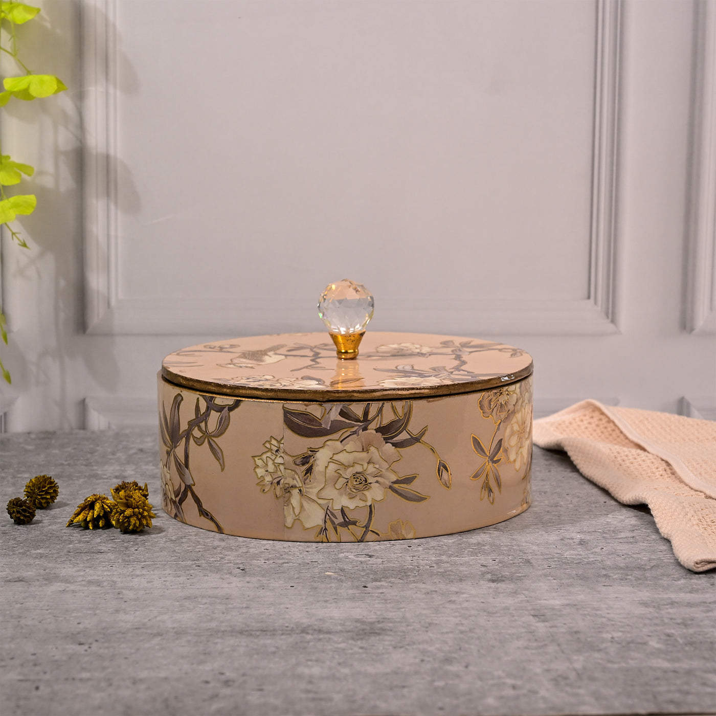 Rustic White Wooden Storage Box