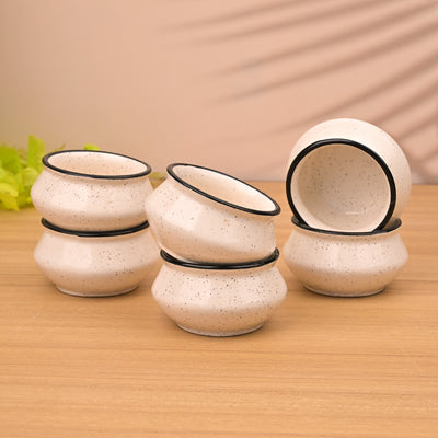 Luxe White and Black Trim Mini Dip Bowl Sets