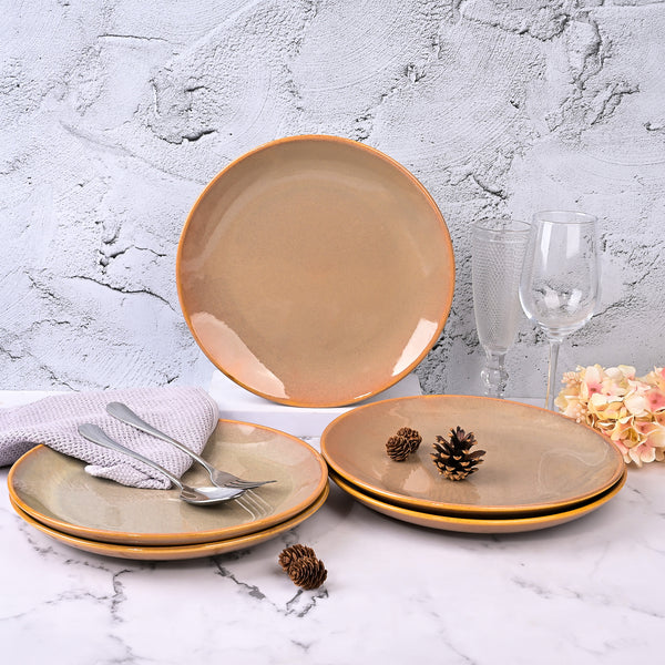 Classic Ceramic Dinner Plate Set of 4 (10.5 Inch)