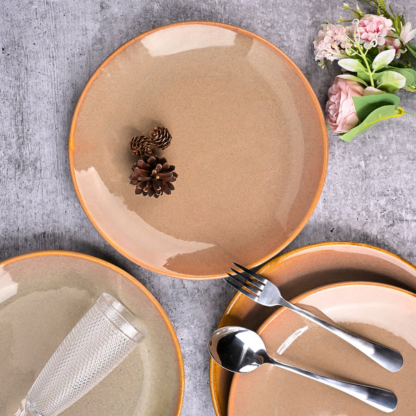 Classic Ceramic Dinner Plate Set of 4 (10.5 Inch)