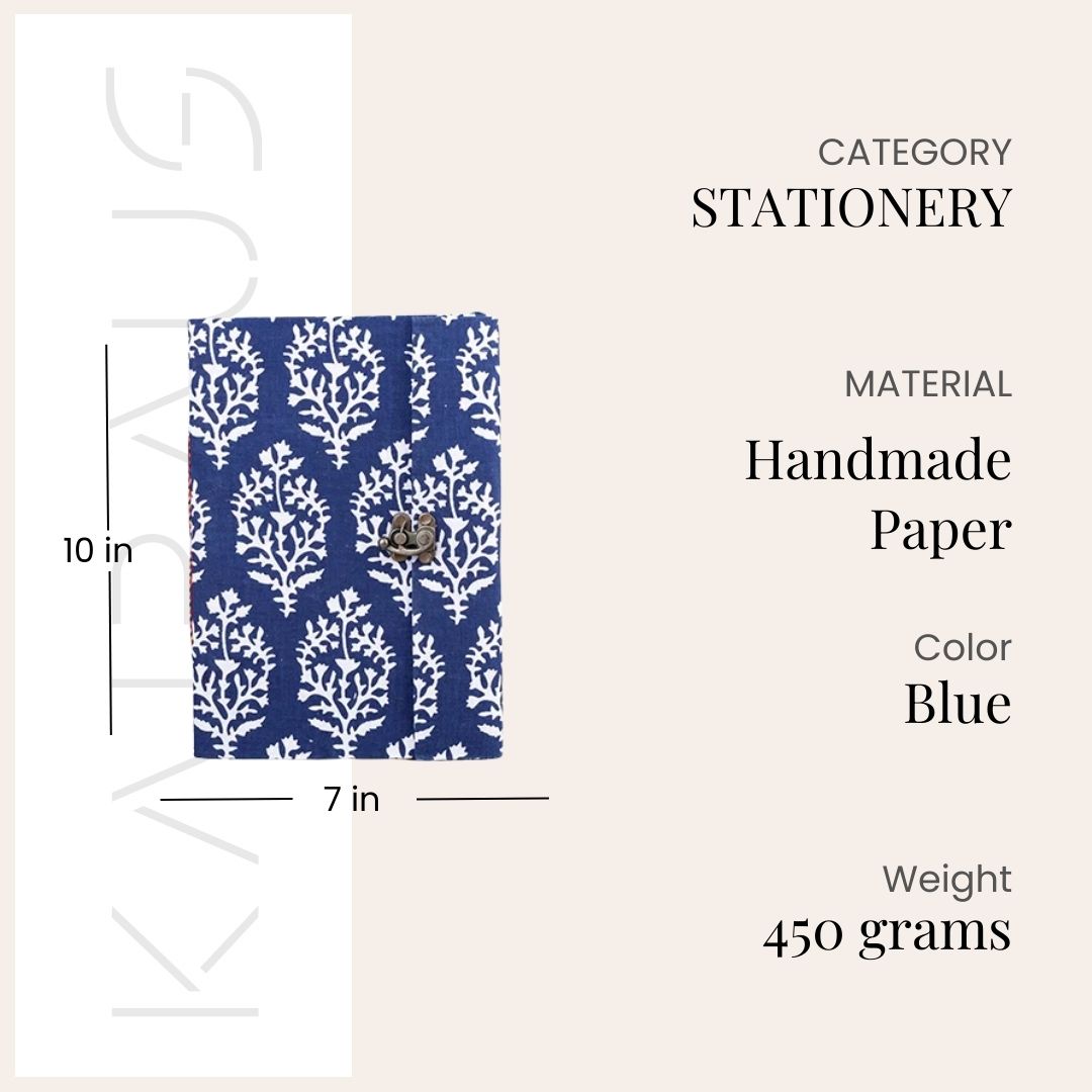 Artisan Dabu Print Lockable Diary (10x7inch)