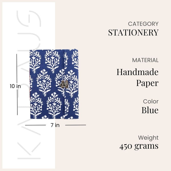 Artisan Dabu Print Lockable Diary (10x7inch)