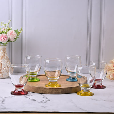 Multicolour Footed Tumbler (Set of 6)