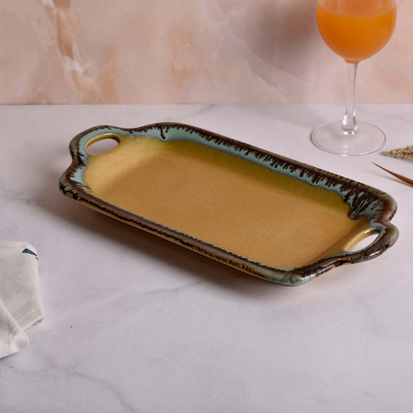 Ceramic Beige Serving Platter