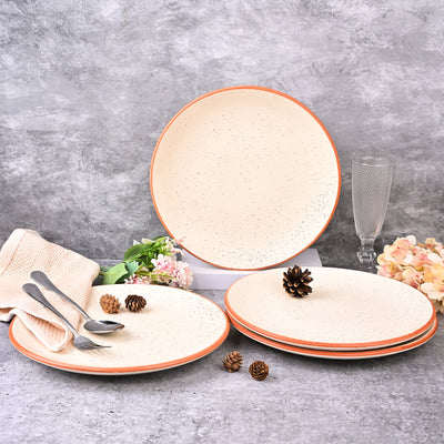 Classic White Ceramic Dinner Plates Set (10.5 Inch)