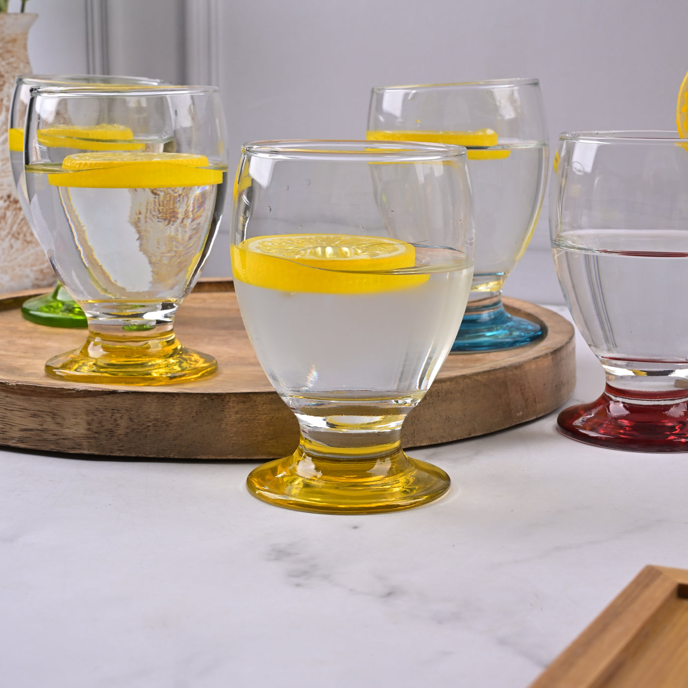 Multicolour Footed Tumbler (Set of 6)