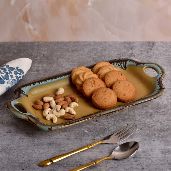 Ceramic Beige Serving Platter