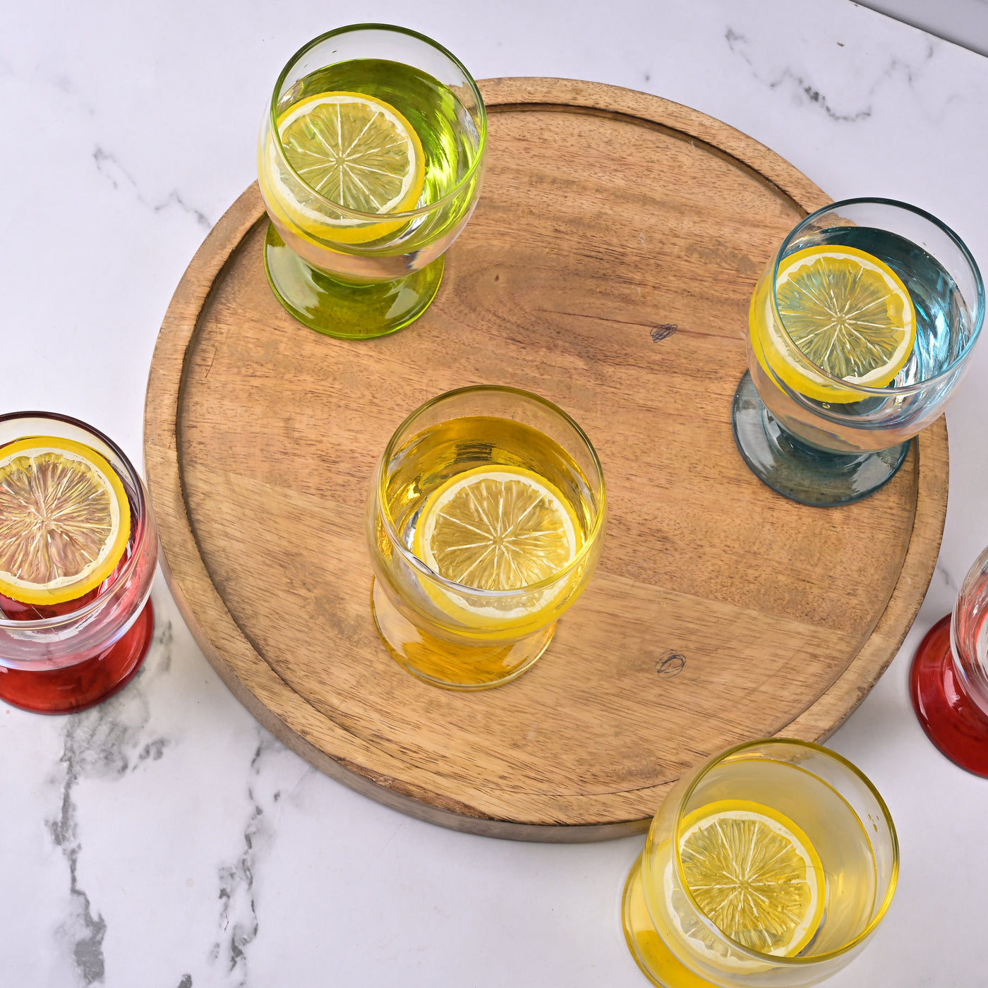 Multicolour Footed Tumbler (Set of 6)