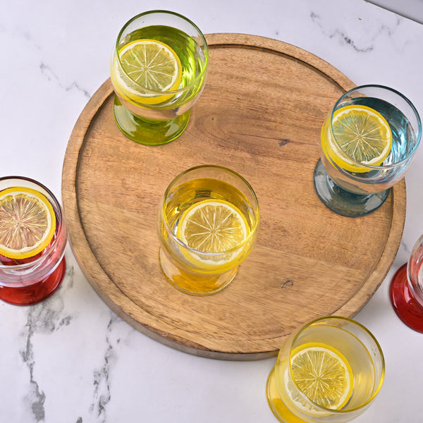 Multicolour Footed Tumbler (Set of 6)