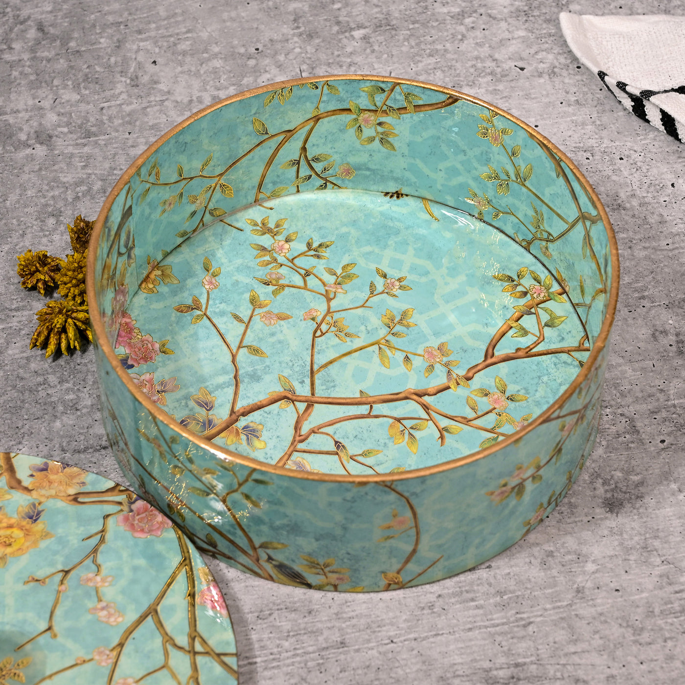 Exquisite Round Wooden Storage Box
