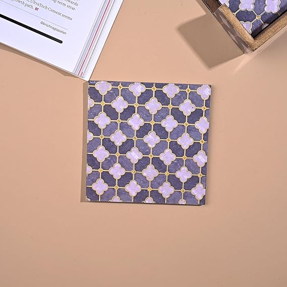 Floral Design Wooden Coaster (Set of 6)