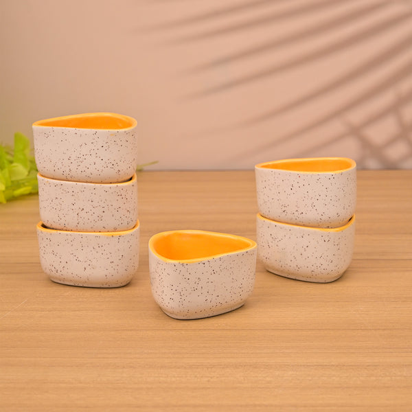 Zesty Yellow Mini Dip Bowl Set of 6 - Hosting Condiment Bowl Set