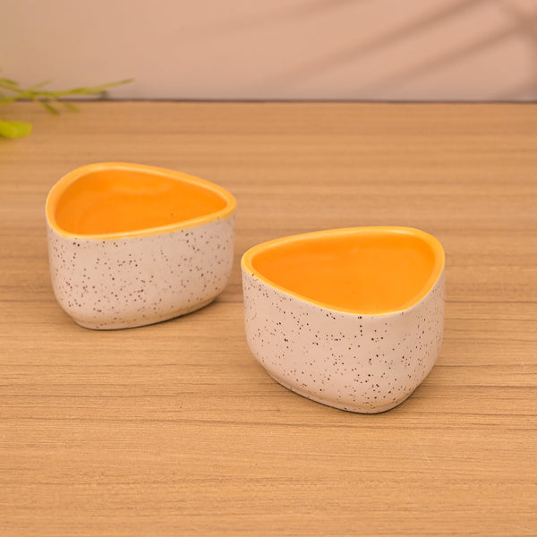Zesty Yellow Mini Dip Bowl Set of 2 - Sunny Yellow Ceramic Chutney Bowl