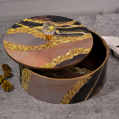 Exquisite Black and Golden Storage Box