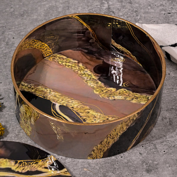 Exquisite Black and Golden Storage Box