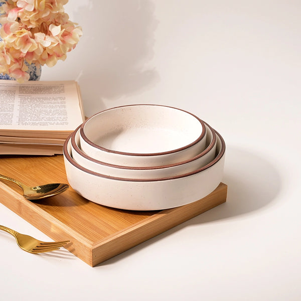 Ivory Minimalist Bowl (Set of 3)