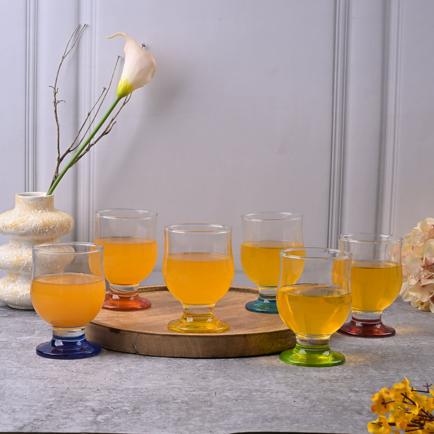 Colourful Glass Goblet (Set of 6)