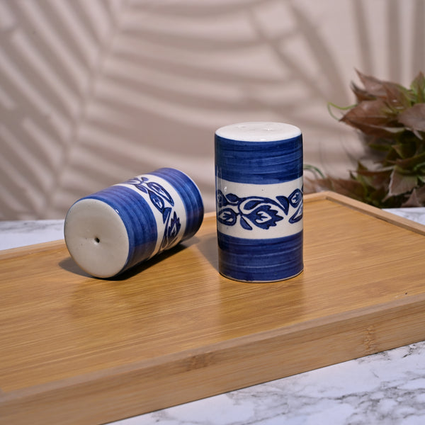 Artistic Blue Italian Ceramic Salt & Pepper Shakers