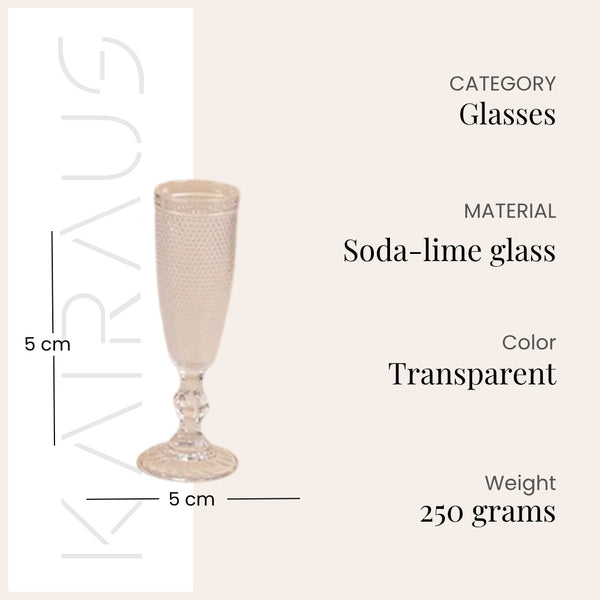 Textured Clear Stem Glass (Set of 6)
