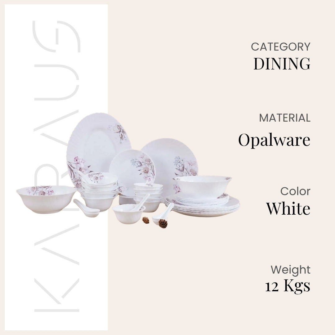 33 Pcs Floral Opalware Dinner Set