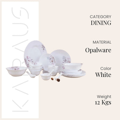33 Pcs Floral Opalware Dinner Set