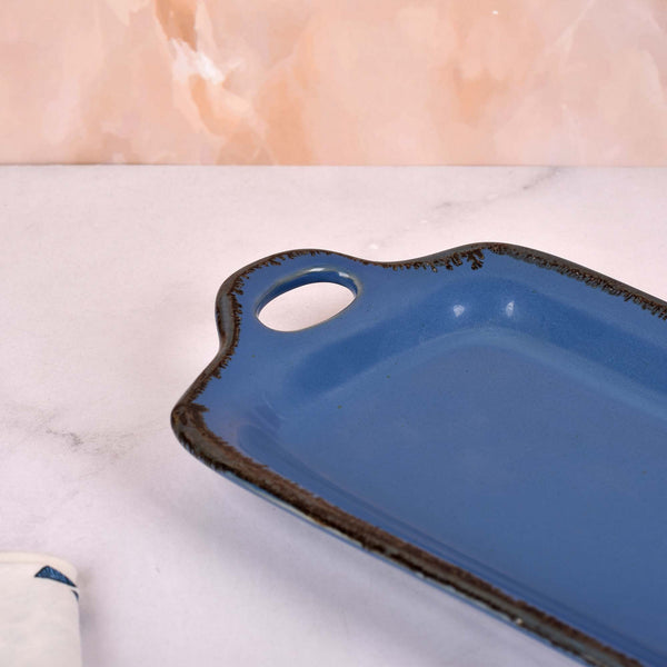 Ceramic Blue Serving Platter