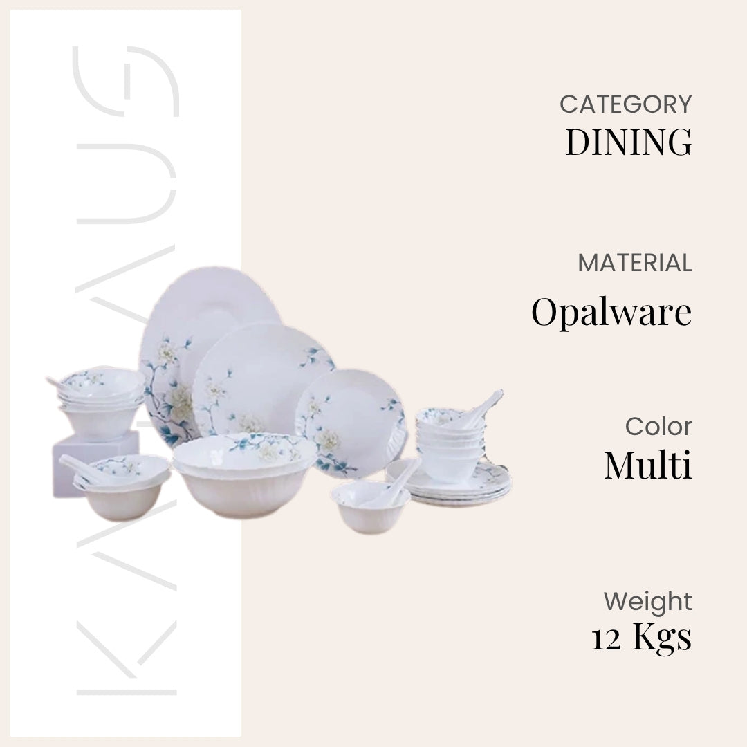 33 Pcs Blue Floral Dinner Set