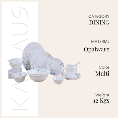 33 Pcs Blue Floral Dinner Set