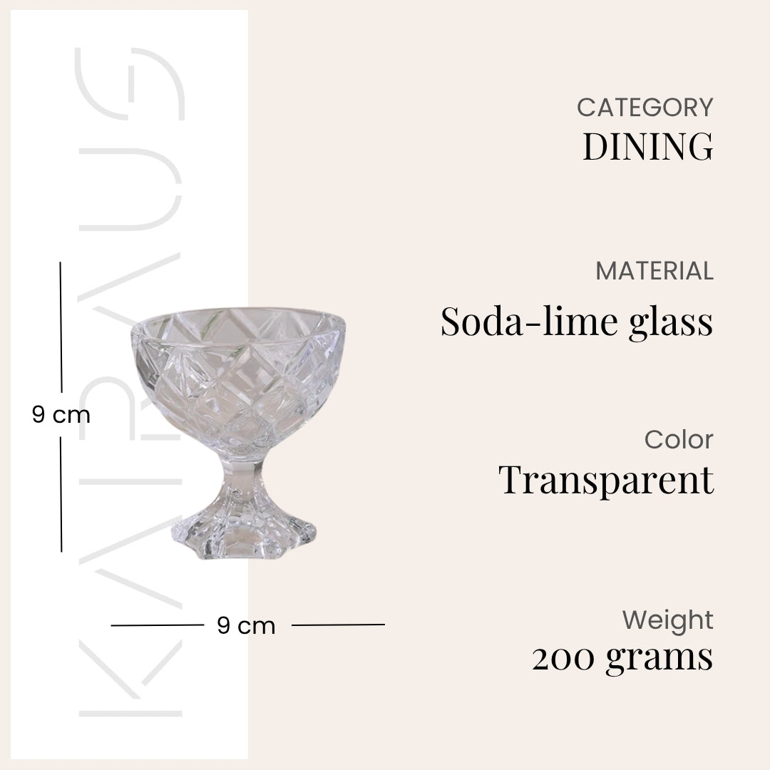 Chic Geometric Glass Dessert Bowl Sets