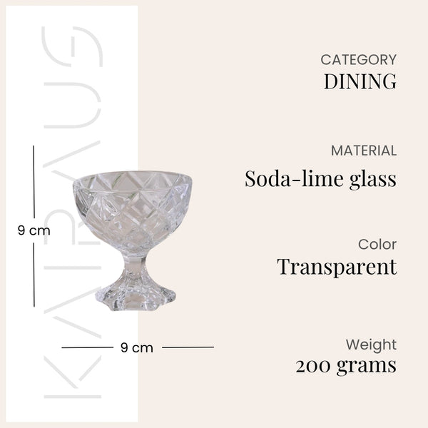 Chic Geometric Glass Dessert Bowls Set of 2