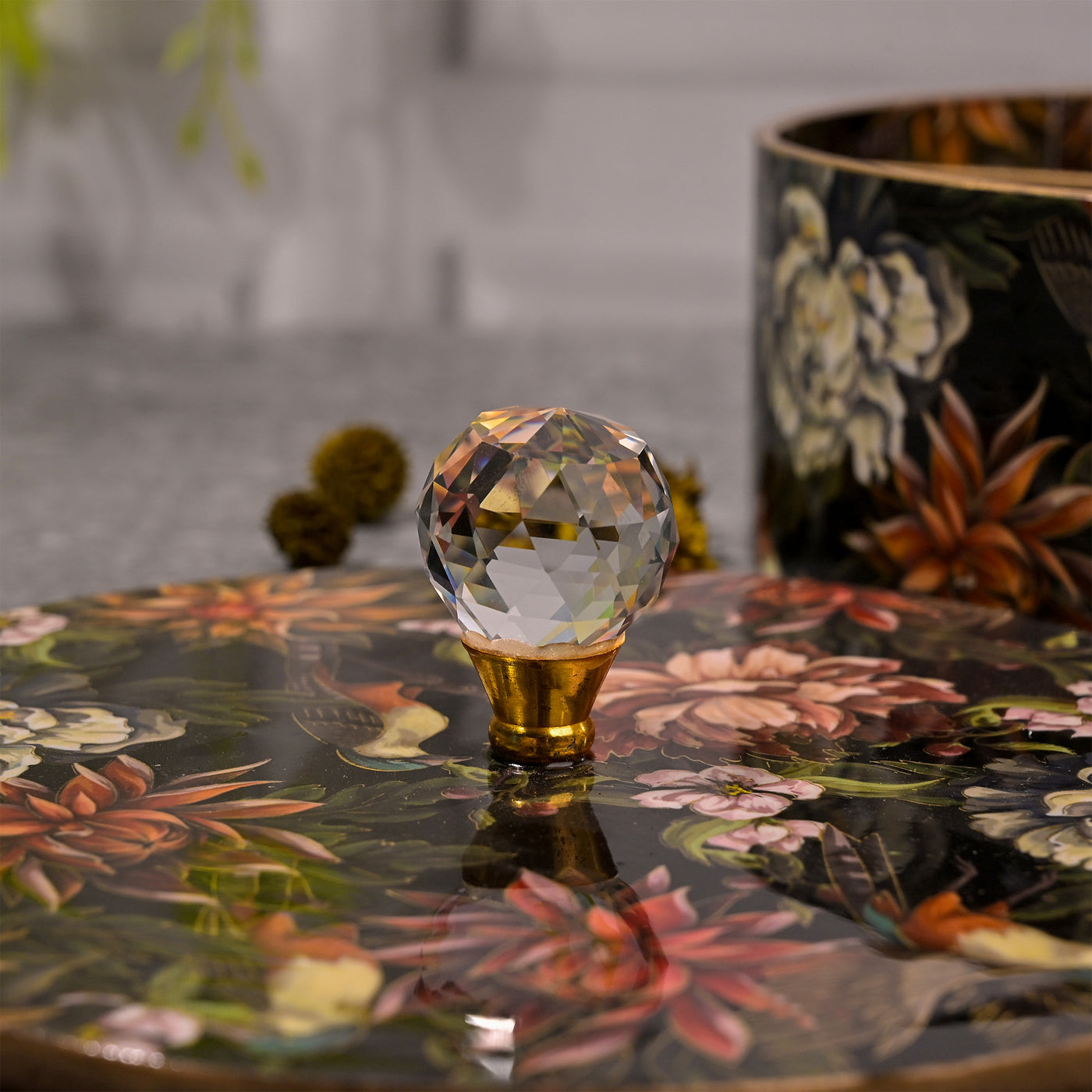 Floral Handcrafted Wooden Storage Box