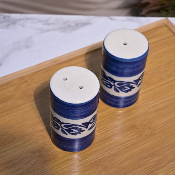 Artistic Blue Italian Ceramic Salt & Pepper Shakers