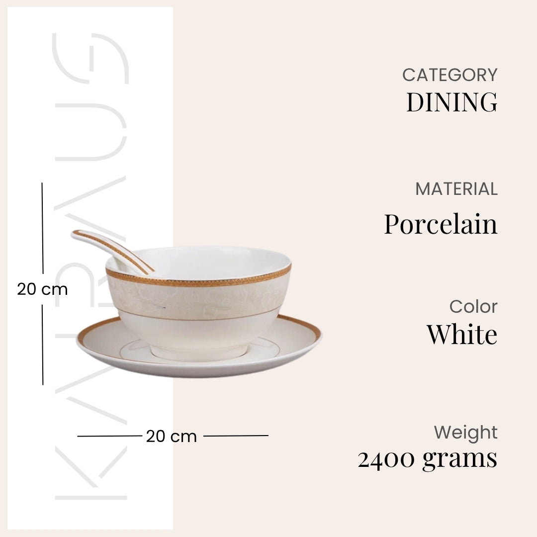Luxurious Gold-Rimmed Soup Bowl Sets