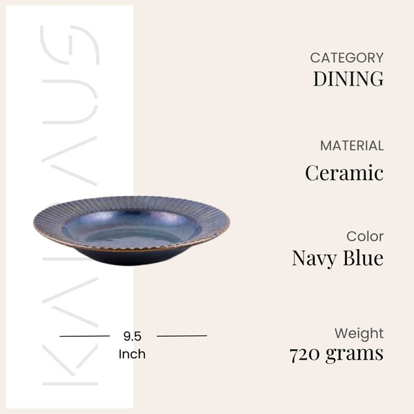 Luxe Ceramic Pasta & Snack Plate Set of 6 (9.5 inch)