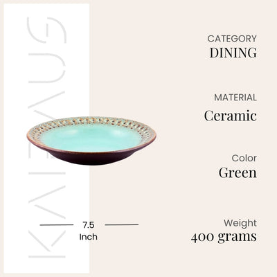 Aesthetic Aqua Ceramic Snack Plates Set (7.5 inch)