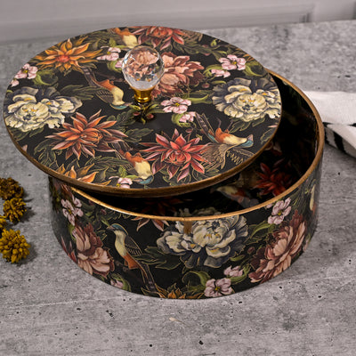Floral Handcrafted Wooden Storage Box