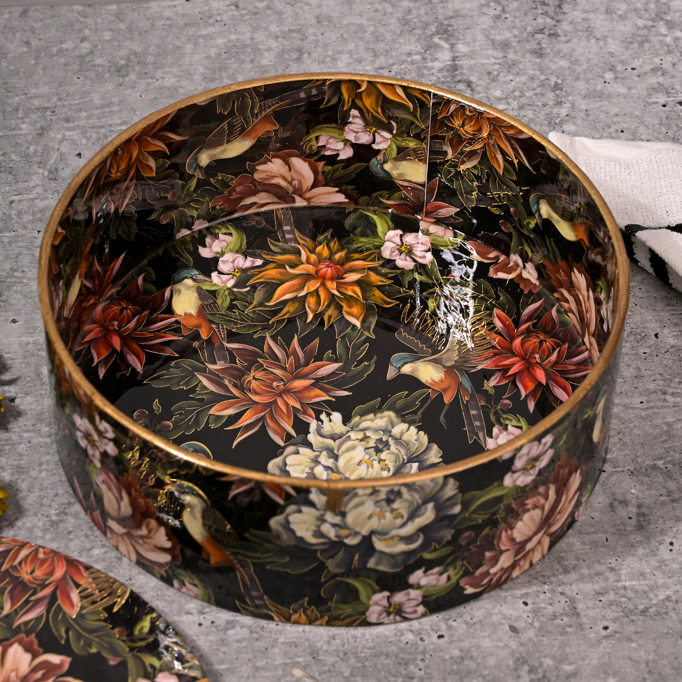 Floral Handcrafted Wooden Storage Box